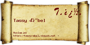 Tassy Ábel névjegykártya