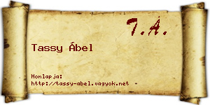 Tassy Ábel névjegykártya
